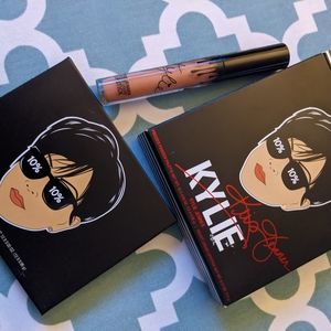 Kylie eyeshadow palette with velvet liquid lipstik